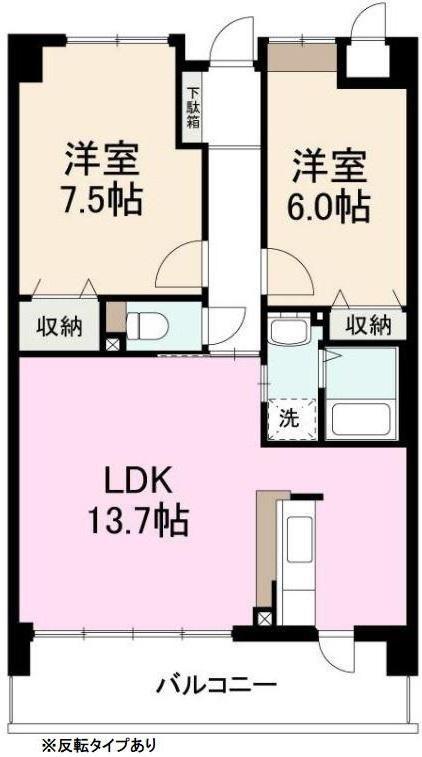 エム・パラッツォ(2LDK/1階)の間取り写真