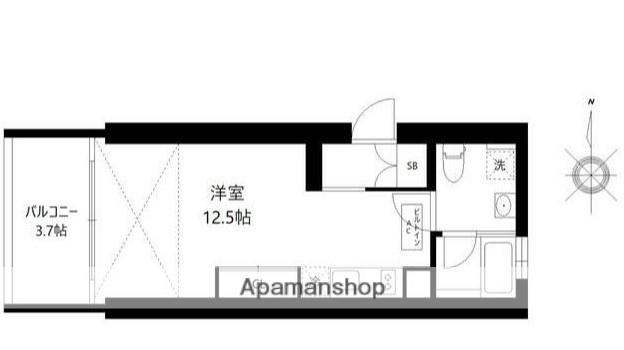 ＪＲ京浜東北線 鶴見駅 徒歩2分 9階建 築19年(ワンルーム/2階)の間取り写真