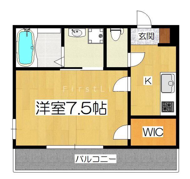 KTIレジデンス御陵(1K/2階)の間取り写真