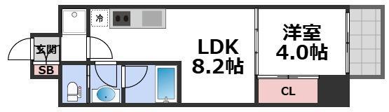 ブエナビスタ桜ノ宮イースト(1LDK/7階)の間取り写真