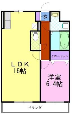 モアベリー(1LDK/5階)の間取り写真
