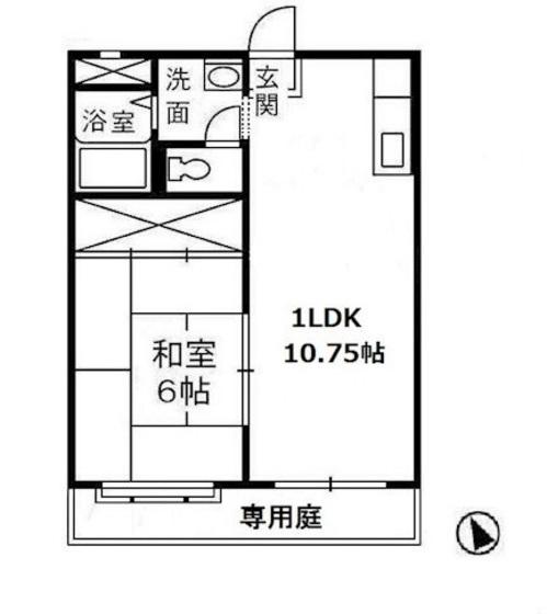LMメゾンA棟(1LDK/1階)の間取り写真