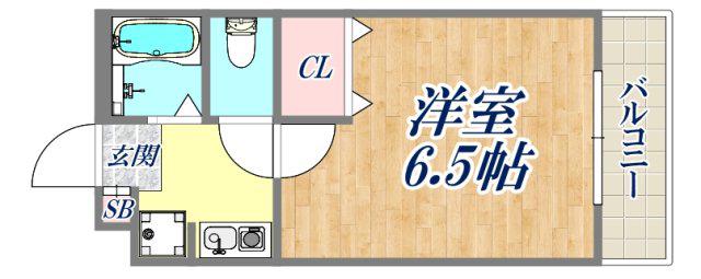 ＪＲ東海道本線 立花駅 徒歩9分 3階建 築30年(1K/2階)の間取り写真