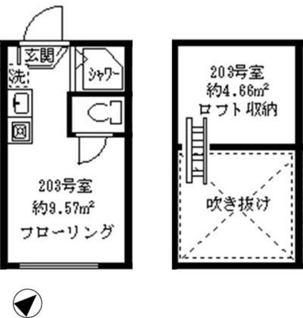 プルミエール野方(ワンルーム/2階)の間取り写真
