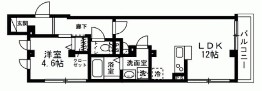 カーサ法恩寺橋(1LDK/3階)の間取り写真
