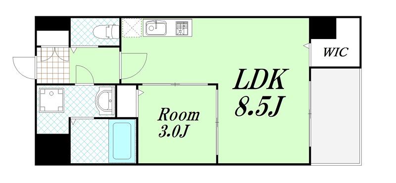 SEST新大阪(1LDK/9階)の間取り写真