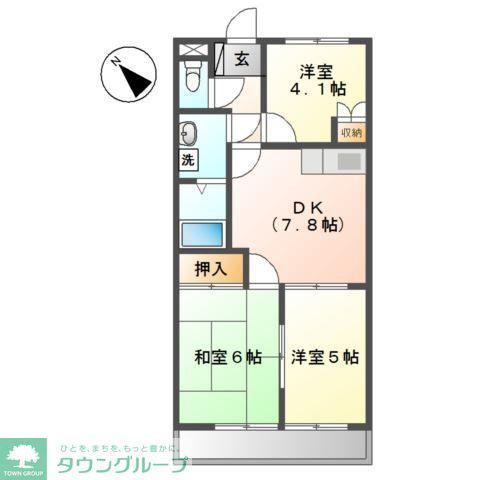 スペリオルK(3DK/2階)の間取り写真