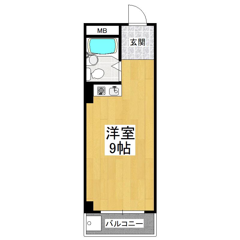 ビレッジ北野田(ワンルーム/1階)の間取り写真