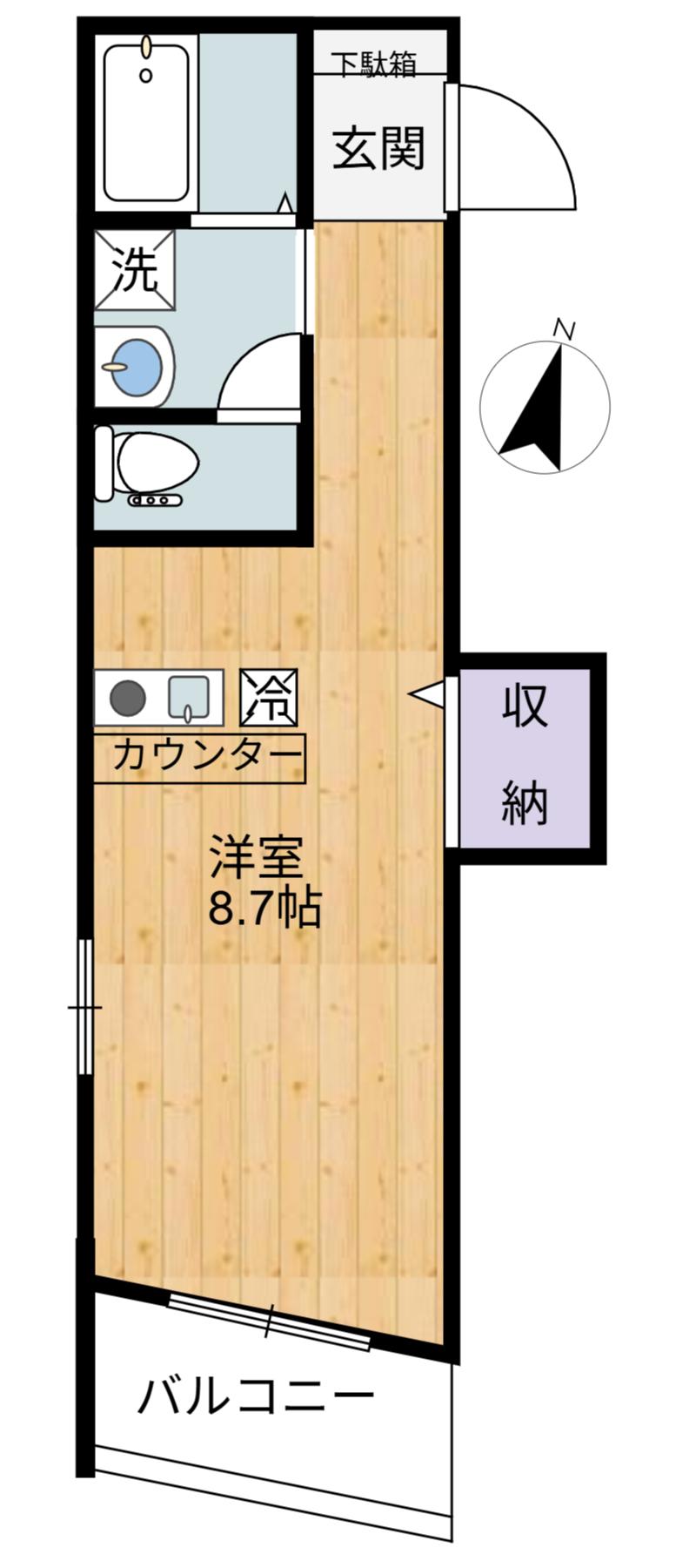 CASA M II(ワンルーム/3階)の間取り写真