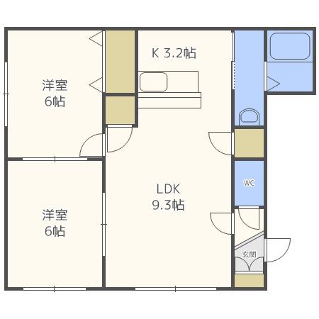 PURELIFE327(2LDK/2階)の間取り写真