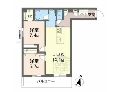モンセル(2LDK/3階)の間取り写真