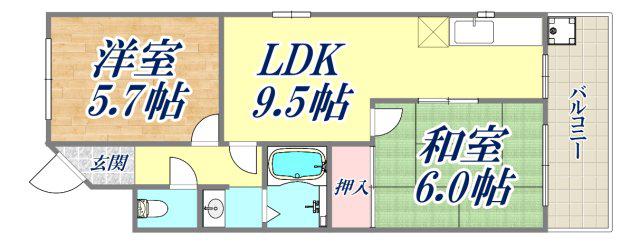 グリシーヌ京都西京極(2LDK/10階)の間取り写真