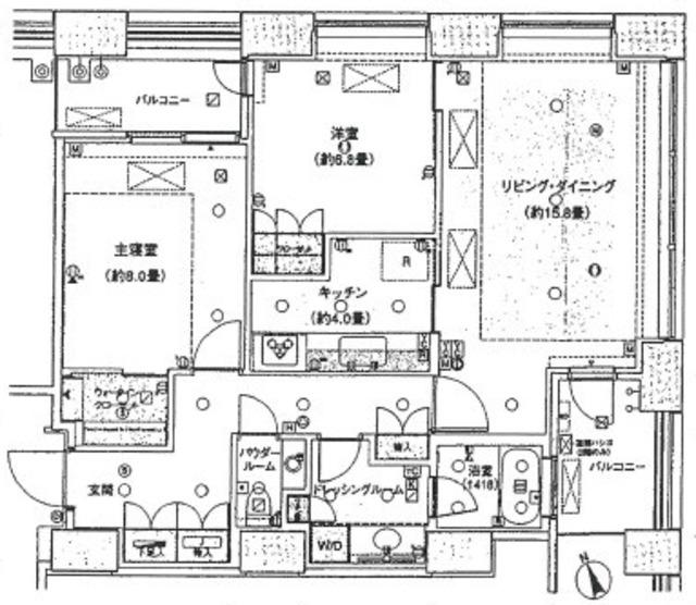 虎ノ門タワーズレジデンス(2LDK/14階)の間取り写真