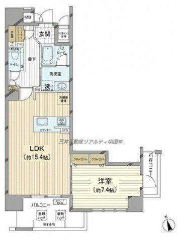 クラース広島ザ・マーク(1LDK/3階)の間取り写真
