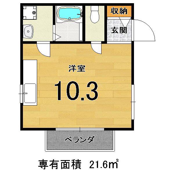 ヴィフラットL(ワンルーム/3階)の間取り写真