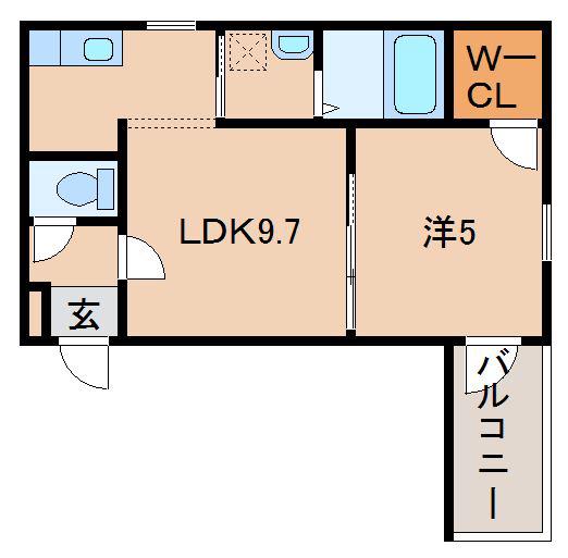 フジパレス和歌山黒田II番館(1LDK/3階)の間取り写真