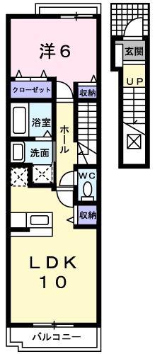 グランディール(1LDK/2階)の間取り写真