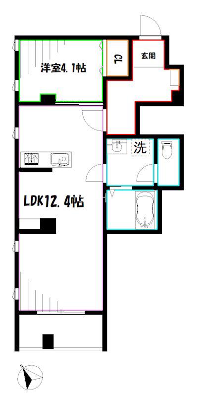 TRES吉祥寺(1LDK/2階)の間取り写真