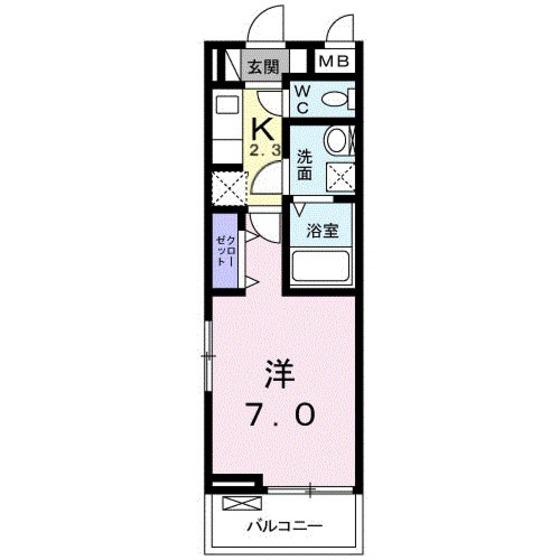 ラ・プラージュII(1K/3階)の間取り写真