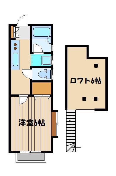 アドバンス(1K/2階)の間取り写真