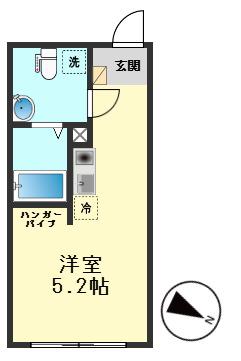 クレサージュ青戸(ワンルーム/2階)の間取り写真