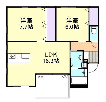 アメニティ水江(2LDK/1階)の間取り写真
