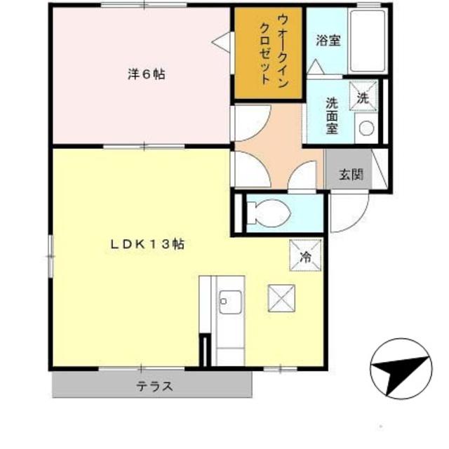 アイビーキューブ(1LDK/1階)の間取り写真