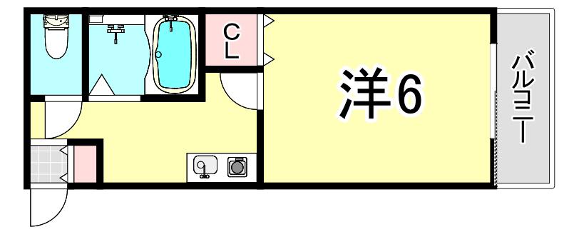 エクレ西宮(1K/1階)の間取り写真