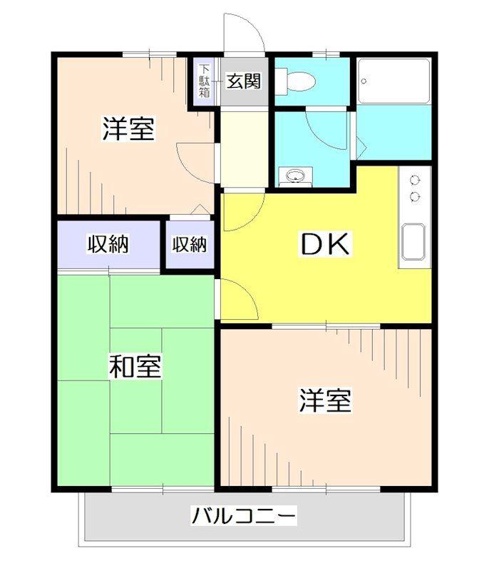 クレールメゾンB(3DK/2階)の間取り写真