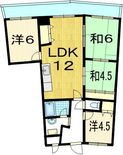 イスターナ今井(4LDK/8階)の間取り写真