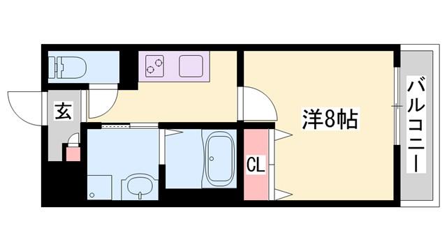 クローバー英賀保駅前(1K/5階)の間取り写真