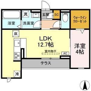 ソフィア・ナカキVII(1LDK/1階)の間取り写真