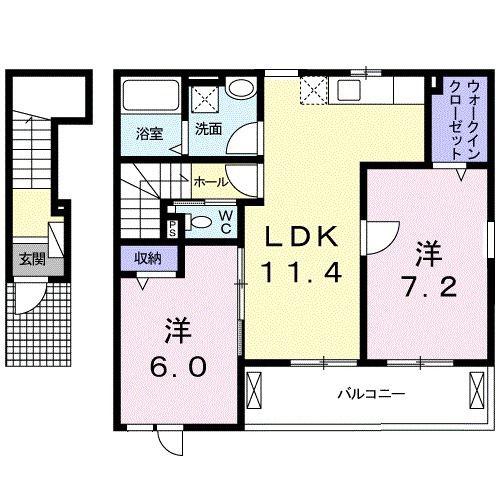 ミューズ・I(2LDK/2階)の間取り写真