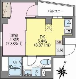 MOCA(1DK/2階)の間取り写真