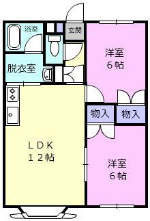 ロジェ白樺(2LDK/1階)の間取り写真