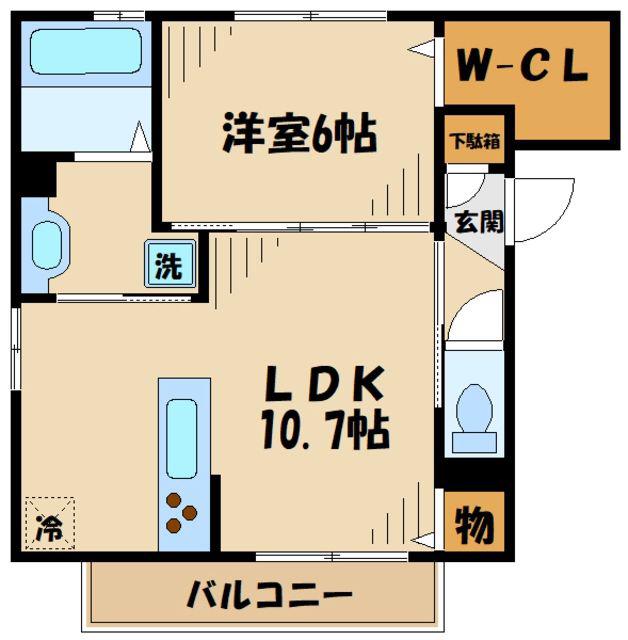 ジュメオス(1LDK/3階)の間取り写真