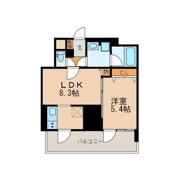 プレミアムコート葵(1LDK/7階)の間取り写真