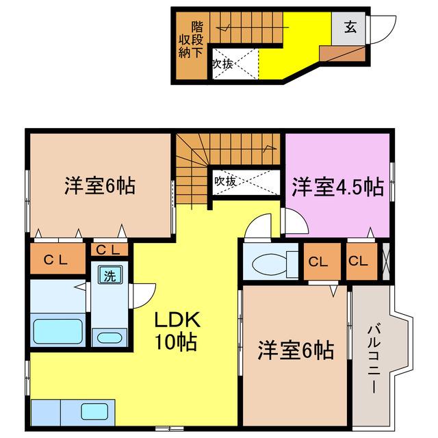フォレスタ千丈(3LDK/2階)の間取り写真