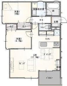 シベール御器所(2LDK/1階)の間取り写真