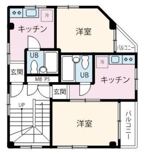 シャイン北小岩(1K/3階)の間取り写真