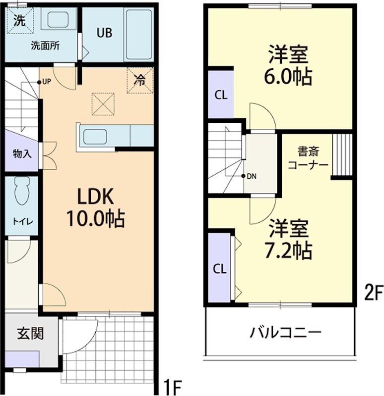GREEN VALLEY (2LDK/1階)の間取り写真