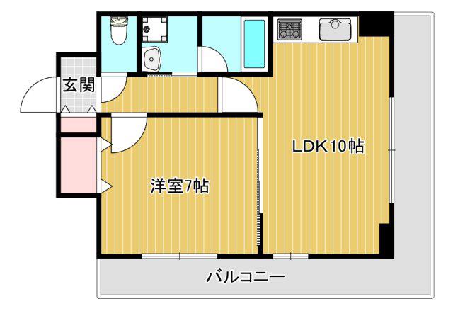 リーガル南船場(1LDK/7階)の間取り写真