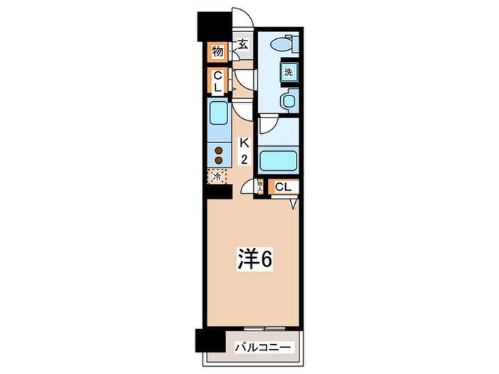 グラディート町田(1K/2階)の間取り写真