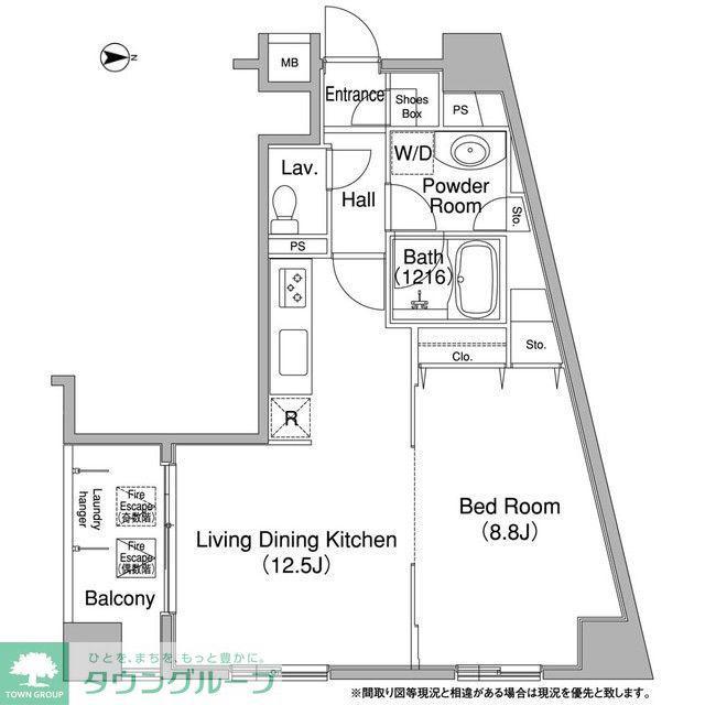 コンフォリア銀座イースト(1LDK/4階)の間取り写真