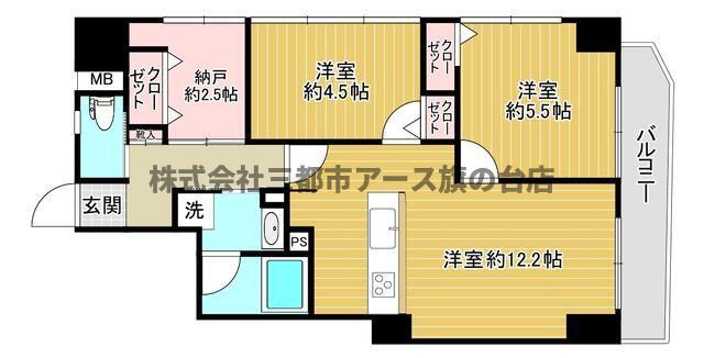 グランドヒルズ大森(2SLDK/10階)の間取り写真