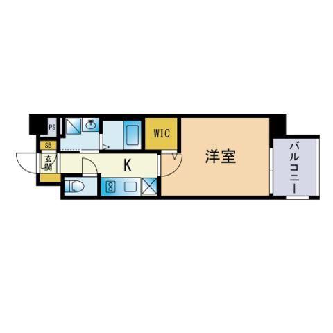 レブリアント清川Ⅱ(1K/2階)の間取り写真