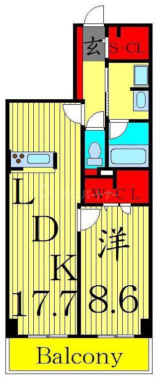 ロイヤルパークスシーサー(1LDK/2階)の間取り写真