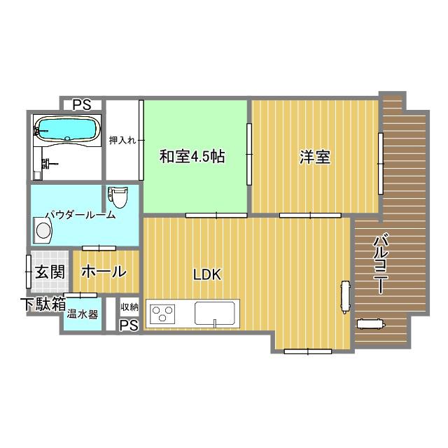 アメニティ・オアシス駅南(2LDK/6階)の間取り写真