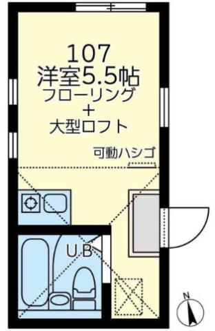 ユナイト能見台エルドレッド(ワンルーム/1階)の間取り写真