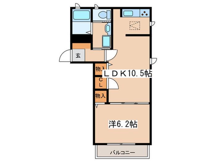 キャメルパティオ(1LDK/2階)の間取り写真